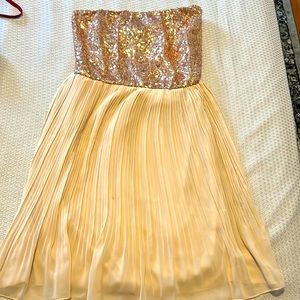 Rose Gold Strapless Dress